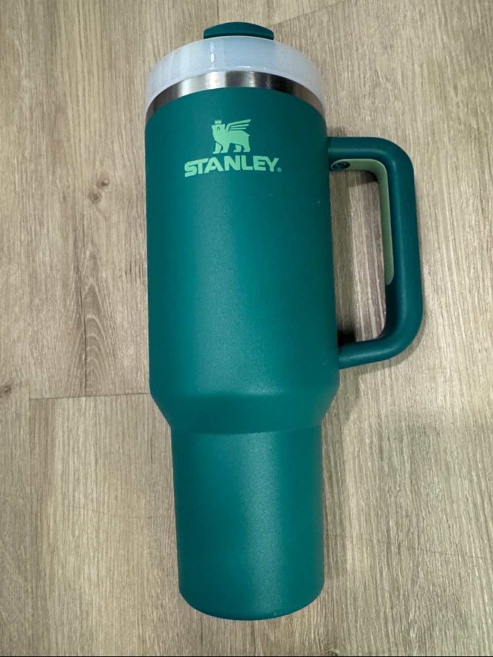 Stanley 40oz Teal & White Insulated Travel Mug with Handle